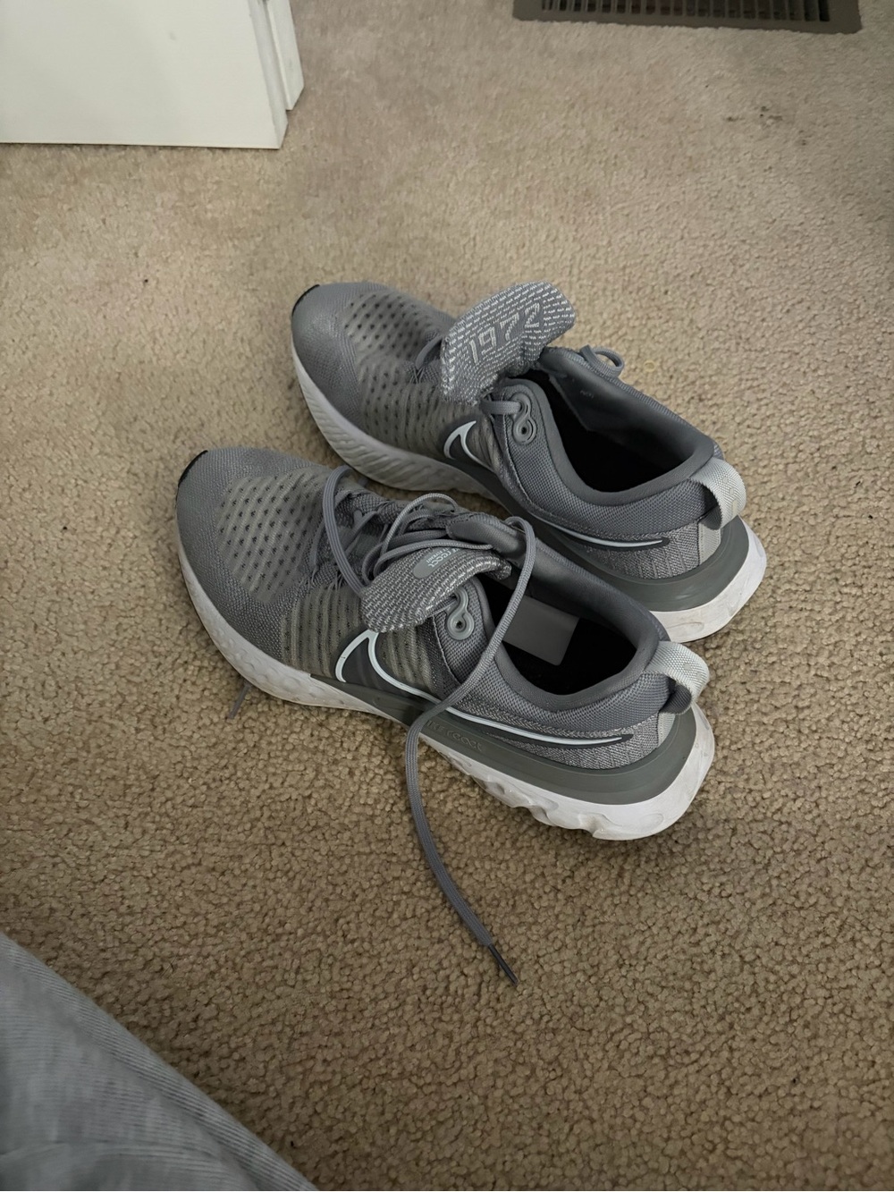 Nike Gray and Black Sneaker Interior Label Close-Up